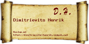 Dimitrievits Henrik névjegykártya